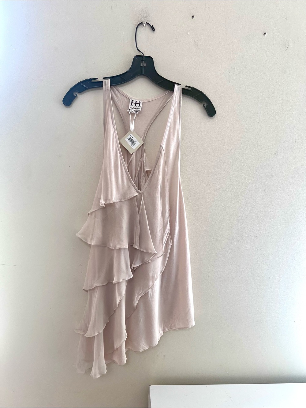 Haute Hippie Collection Blush Ruffle Tank Top